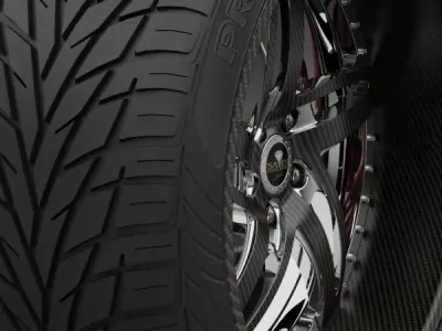 Savini Forged SV-16 Wheel and Tire 3D model