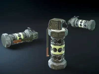 Flashbang fire extinguisher Low-poly 3D model