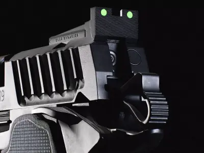 AAA Concept modern pistol Evac Dynamics Pulse 9mm Low-poly 3D model