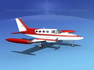 Cessna 414 Chancellor V12 3D model