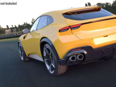 Extreme Crossover Sports Car Yellow Rigged 3D model