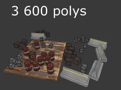 low poly military storage Low-poly 3D model
