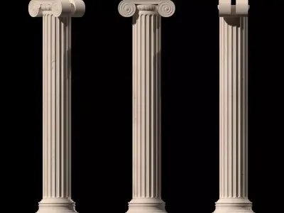 Greek Ionic column Low-poly 3D model