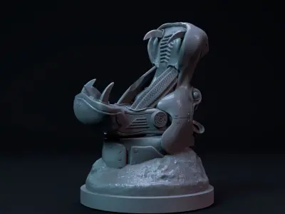 Hippopotamus mecha-robot pen holder pre-supported 3D print model
