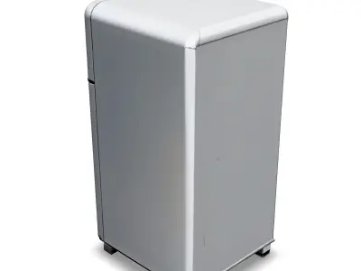 Retro White Refrigerator 3D Model Classic Stylized Kitchen Prop Low-poly 3D model