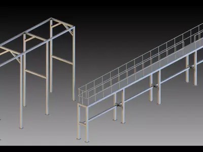Chemical Plant Parts- Modular Kitbash 3D model