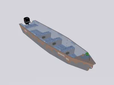 Boat Army Brazilian Low-poly 3D model