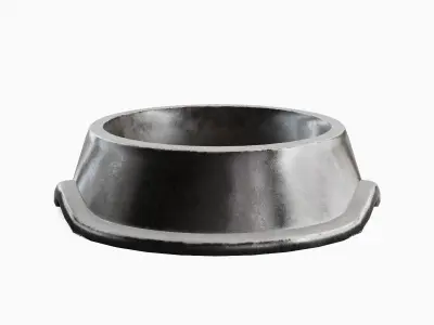 Metal Dog Bowl 06 Low-poly 3D model