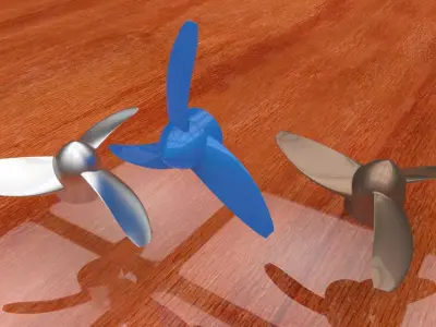 a propeller three propellers 3D model