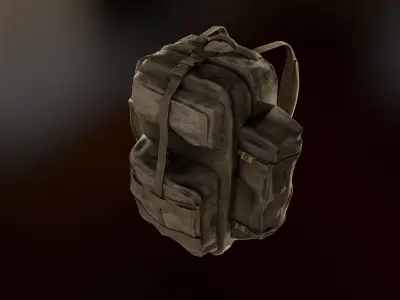 Tactical Backpack Low-poly 3D model