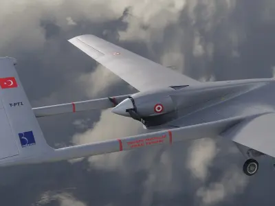 Tb2 Bayraktar - Fully Rigged Low-poly 3D model