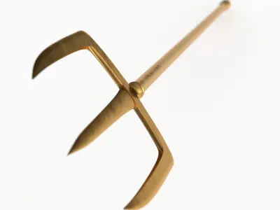 Trident golden pitchfork Free 3D model