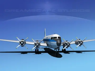 Douglas DC-7C Pan Am 2 3D model