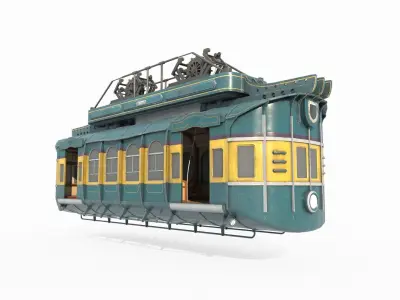 Magical style suspended train 3D model