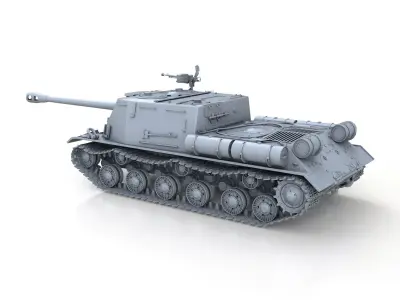 ISU-122S - Soviet  Assault Gun 3D model