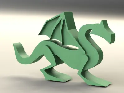 Dragon made of paper 3D print model