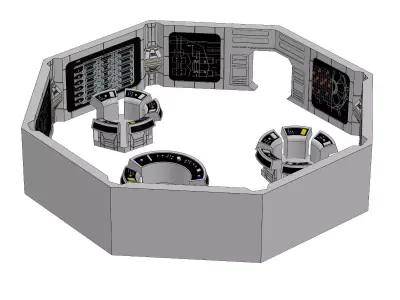 Prison Control Room Diorama in Narkina 5 3D print model