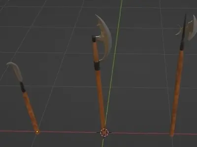 Medieval polearms part 1 - Billhook bardiche and halberd Free low-poly 3D model