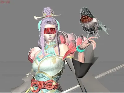 Pharsa Peony Bloom Low-poly 3D model