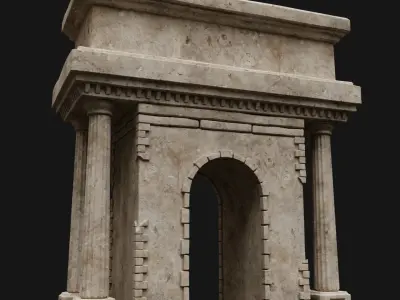 ANCIENT RUIN GREEK ROMAN TEMPLE MONUMENT STATUE COLUMN PACK Low-poly 3D model