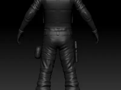 High Poly Soldier uniform 3D model