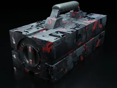 lantern 2 box with paint 3D model