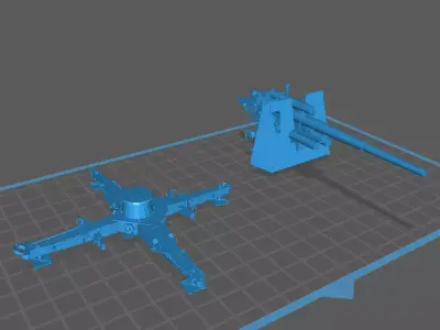 GERMAN 88 CM FLAK WITH SHIELD WW2 AA GUN 3D print model