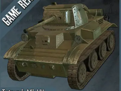 Light Tank Mk VII Tetrarch Low poly Free low-poly 3D model