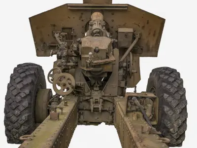 122-mm howitzer - anti-tank gun 3D model