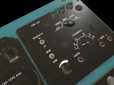 Mi-8MT Mi-17MT Right Overhead Panels Board English Low-poly 3D model