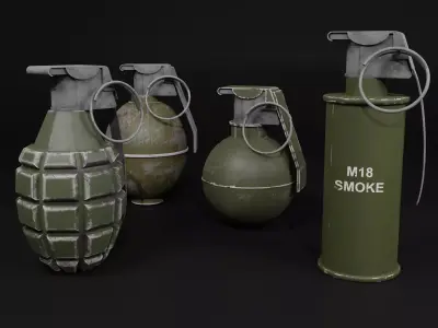 Grenade Pack Low-poly 3D model
