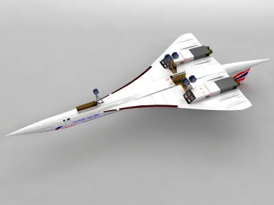 Concorde Jet - British Airways Low-poly 3D model