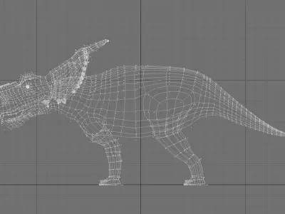 Achelousaurus bull with horns 3D model