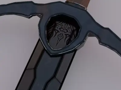 Dark Knight Greatsword Game Ready PBR Medieval Fantasy Weapon Low-poly 3D model