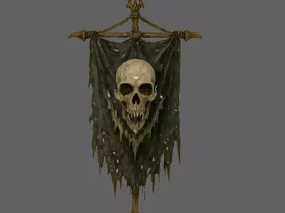 Tattered Death Banner 3D model