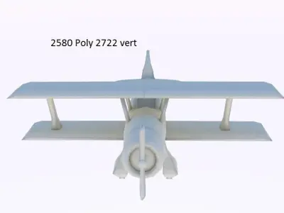 Bi-Plane toy airplane Low-poly 3D model