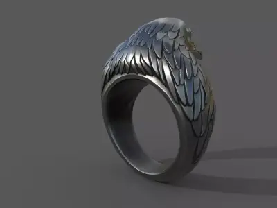 Raven ring game ready PBR Low-poly 3D model