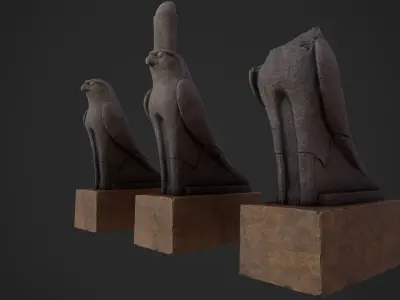 Horus statue Low-poly 3D model