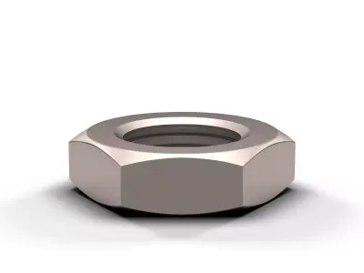 Hex Jam Nut Low-poly 3D model