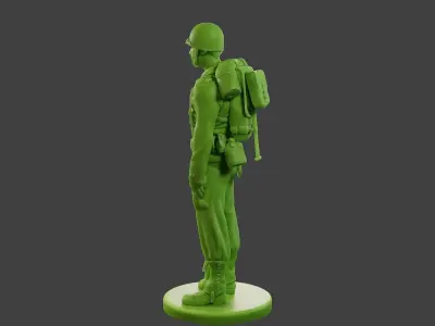 American soldier ww2 Stand A1 Free 3D print model