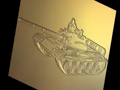 Tank V2 Suitable for embossing Hot Foil Technique 3D model