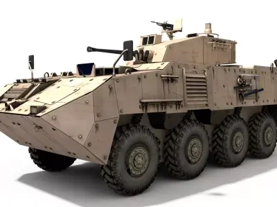 Pandur 2 armored vehicle 3D model