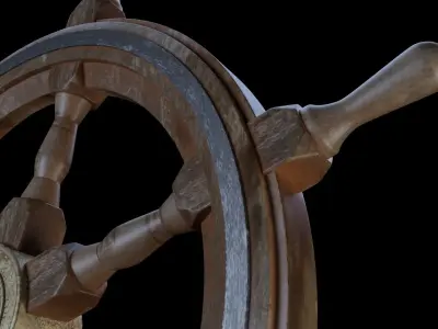 Ship Wheel Realistic 3D model