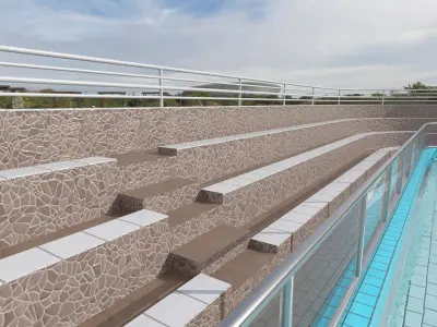 Aquatic Animal Show Arena with Tiered Seating 3D model