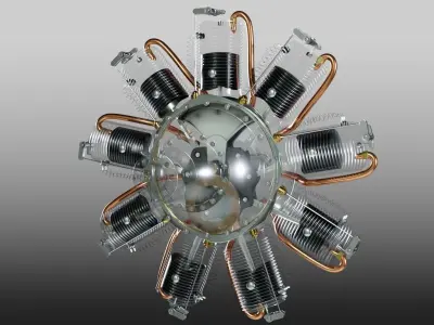Pistons and Mechanism for Radial Motor 3D model