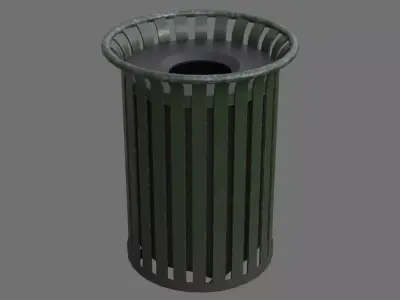 Dustbin 4B Low-poly 3D model