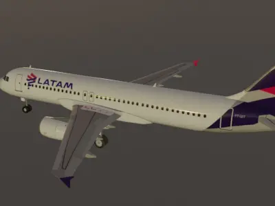 LATAM Airbus a320-232 low poly 3D model  Low-poly 3D model