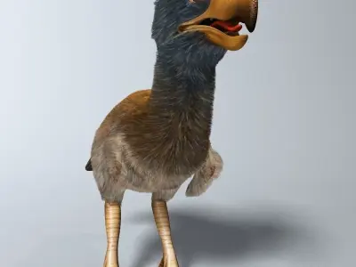 Titanis Walleri - Terror Bird RIGGED and ANIMATED vs Smilodon Low-poly 3D model