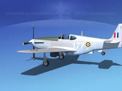 North American Mustang X RAAF V02 3D model