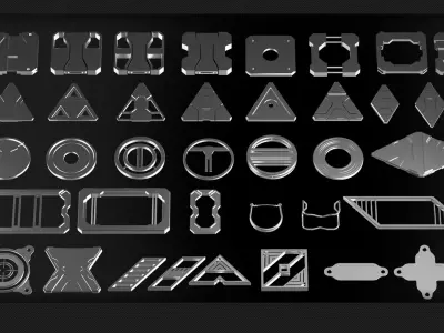 200 Sci-Fi Parts - KITBASH - VOL 05 3D model